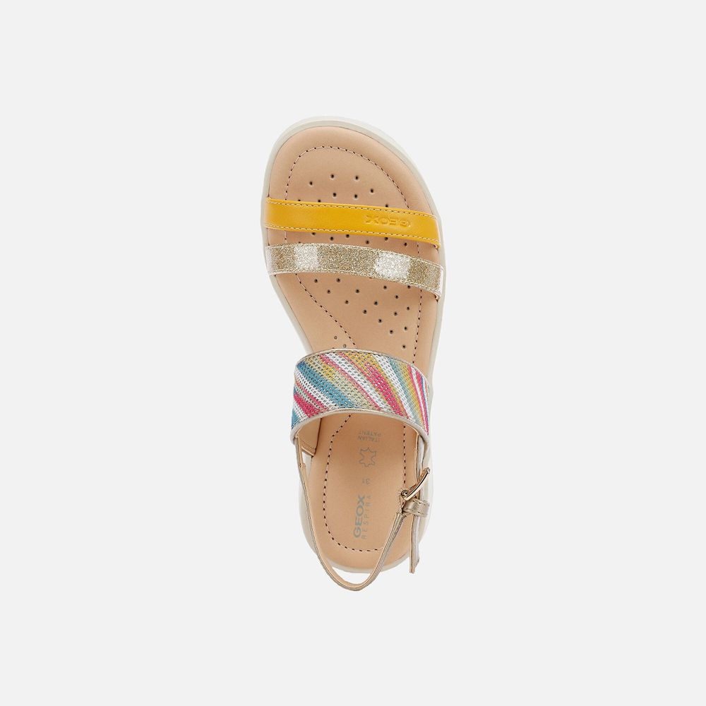 Geox Sandals Gold Coralie - Geox Girls Shoes - PFAECV849